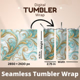 Golden Swirls Tumbler Design, Floral Digital Paper, Watercolor Backgrounds, Junk Journal Pages, Printable PNG, Scrapbooking Paper thumbnail 7