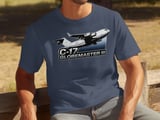C-17 Globemaster III T-Shirt, Military Aircraft Tee, Air Force Veteran Gift, Aviation Enthusiast Cargo Plane Shirt, Pilot Gift for Him thumbnail 7