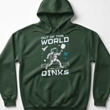 Pickleball Gildan Fleece Hoodie, Out of This World Dinks, Cosmic Astronaut Court Pullover Sweatshirt thumbnail 5
