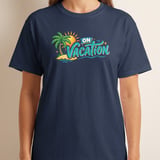 On Vacation Shirt, Tropical Palm Tree Beach T-Shirt, Summer Travel Tee, Getaway Holiday Gift for Her, Family Trip T-Shirts thumbnail 4