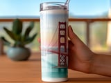 Golden Gate Bridge San Francisco Tumbler Wrap Digital Download | California Dreaming 20oz Skinny Tumbler PNG Sublimation Design Watercolor thumbnail 3
