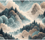 Digital Forest, Clouds, and Sky Pattern, Digital Landscape, Forest, Sky, Tree, Clouds, Digital Bundle Pattern, Digital Image for Commercial thumbnail 8