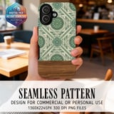 Green Tribal Mandala Digital Wallpaper thumbnail 2