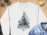 Sailing Ghost Crewneck Sweatshirts Vintage Maritime Sailor Boat Fair Wind Foul Omen Graphic Print thumbnail 12