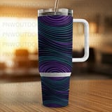 40oz Tumbler Wrap Digital, Seamless Sublimation Design, Motion Illusion Wavy Abstract, Purple Teal Distressed Tapered PNG, Free Car Coasters thumbnail 5