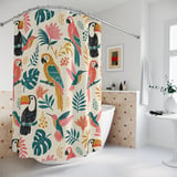 Tropical Canopy Bird Shower Curtain thumbnail 2