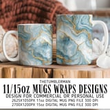 Blue Gold Marble Tumbler Digital, Watercolor Floral Background, Printable Tumbler Png, Digital Scrapbooking Paper, Junk Journal Pages thumbnail 4