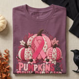 Pumpkins Pink Ribbons Faux Patchwork Tee thumbnail 12