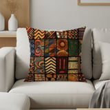 Global Boho Mosaic Velveteen Blanket, African Tribal Art Throw Pillow, Earthy Textured Woven Blanket, Unique Home Decor Gift thumbnail 20