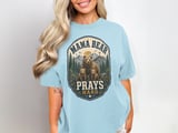 Mama Bear Prays Hard Rustic Christian Mom Art, Faith-Based Mountain Bear Family Design for Strong Motherhood Other thumbnail 4