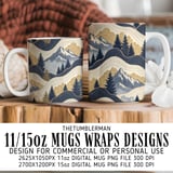 Digital Art, Digital Pattern, Forest Pattern, Mountain Pattern, Digital Paper, Digital Download, Digital Bundle, Tree Pattern, Mountain Art thumbnail 4