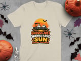 Ghouls Just Wanna Have Sun Boating Halloween Pontoon Boat Ghost Sunset Crewneck Sweatshirts Graphic thumbnail 4