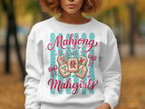 Mahjong With Mahgirls Graphic Print, Cute Coquette Mahjong Game Night Art, Grandmillennial Tiles Design, Best Friend Girls Trip Gift thumbnail 4