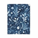 Blue Floral Throw Blanket and Pillow: Indigo Blooms, Home Decor thumbnail 1