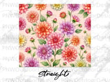 Dahlia Floral Tumbler Sublimation Design PNG | 20oz Skinny Tapered Seamless Watercolor Digital Download thumbnail 13
