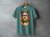 Goldendoodle Christmas Reindeer Antlers Sunglasses Candy Cane Bow Tie Holiday Dog Graphic Standard T-Shirts thumbnail 9