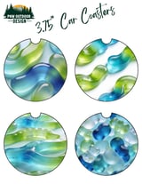 40oz Tumbler Sublimation Wrap, Seamless Distressed Tapered Digital Download, Liquid Waves Pattern, Green Blue Abstract Digital thumbnail 7
