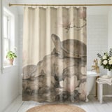 Tranquil Pond Magnolia Shower Curtain thumbnail 1