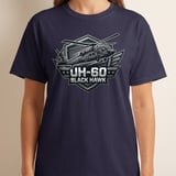 UH-60 Black Hawk Helicopter Shirt, Military Aviation Graphic Tee, Army Veteran Gift, Tactical Aviator T-Shirt, Pilot Crew Chief Apparel thumbnail 6