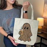 Leopard Ghost Iced Coffee Tote Bag thumbnail 8