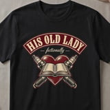 His Old Lady Fictionally Tee thumbnail 1