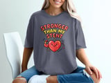 Stronger Than My Stent T-Shirt: Heart Attack Recovery Cardiac Health Awareness Graphic Tee thumbnail 9