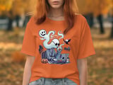 Funny Ghost Working T-Shirt, Halloween Vibes Shirt, Spooky Season Tee, Cute Ghost Design, Halloween Costume Shirt, Ghost Lover Apparel thumbnail 6