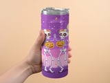 Personalized Halloween Tumbler, Dancing Skeletons, Custom Name Gift, Spooky Season, Trick or Treat thumbnail 4