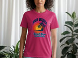 Beach Bum University Honor Graduate T-Shirt, Tropical Sunset Palm Tree Tee thumbnail 5