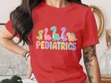 Pediatrics Dinosaurs Nurse T-Shirt: Cute Peds Crew Appreciation Tee thumbnail 4