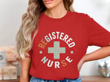 Retro Registered Nurse T-Shirt: Vintage Medical Cross, RN Staff Tee thumbnail 4