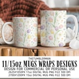 Digital Pattern, Floral Pattern, Tulip Pattern, Daisy Pattern, Watercolor Pattern, Digital Bundle, Spring Pattern, Flower Pattern, PNG JPG thumbnail 4