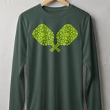 Pickleball Sport-Tek Long Sleeve Tee, Neon Yellow Crossed Pickleball Paddles Graphic, Sun Shield Shirt thumbnail 7