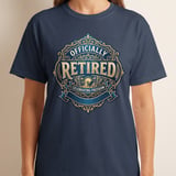 Officially Retired T-Shirt, Faux Gold Print Retirement Gift for Men, Celebrating Freedom Tee, Vintage Retirement Party Shirt thumbnail 2