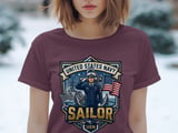 Proud US Navy Sailor T-Shirt for Military Veterans & Family | Patriotic American Flag & Ship Design Tee | Navy Appreciation Gift thumbnail 6