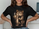 Grumpy Werewolf Coffee Cat Tee or Sweatshirt thumbnail 1