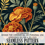 Marigold Tumbler Design, Floral Digital Papers, Flower Backgrounds, Junk Journal Pages, Printable PNG, Digital Scrapbooking Paper thumbnail 1