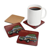 Grand Wagoneer Christmas Tree Corkwood Coaster Set, The Waggy Car Art, Christmas Decor, Car Lover Gift, SUV Coasters, Holiday Coasters thumbnail 3