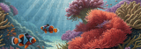 Clownfish Coral Reef 40oz Tumbler Sublimation Wrap Digital Design, Ocean Marine Life Seamless PNG File thumbnail 14
