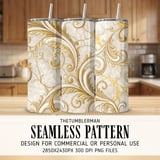 Golden Floral Swirl Tumbler Design, Digital Papers, Watercolor Backgrounds, Floral Junk Journal, Printable Tumbler Png, Scrapbooking thumbnail 2