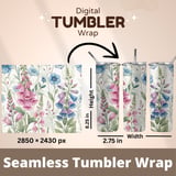 Whimsical Foxglove Watercolor Floral Digital Size Bundle Png thumbnail 7