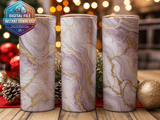 20 oz Skinny Tumbler Wrap Sublimation Design, Lilac Purple Gold Marble Texture, Straight and Tapered Wrap png, Instant Download, Digital thumbnail 2