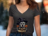 No Witches Just Bullies Tee | Halloween Pit Bull Shirt | Bully Breed Tee | Pittie Lover Gift thumbnail 1