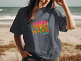 Beach Mama T-Shirt, Summer Vacation Shirt for Moms, Tropical Sunset Palm Tree Coastal Mom Life Tee, Mother's Day Gift thumbnail 3
