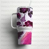 Rose Tumbler Wrap, 40oz Tumbler Design, Floral Sublimation, Seamless Tumbler Wrap, Distressed Tapered Tumbler, Digital Download thumbnail 4