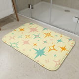 Mid Century Modern Shower Curtain, Bath Mat Retro Atomic Starburst Vintage 1950s Bathroom Decor, Pastel Boho Kitsch Stars Bath Set thumbnail 8