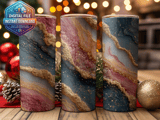 20 oz Geode Tumbler Wrap Sublimation Design, Pink Blue Gold, Straight and Tapered, Digital Download, Sparkle Tumbler, Tumbler Design thumbnail 2