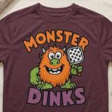 Pickleball Sport-Tek Performance Tee, Monster Dinks, Court Apparel Athletic Short Sleeve Graphic Shirt thumbnail 2