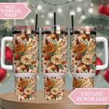 Colorful Flowers Tumbler Digital, Watercolor Floral Backgrounds, Printable png, Floral Junk Journal, Digital Scrapbooking Paper thumbnail 8