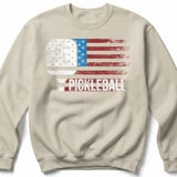 Pickleball Gildan Crewneck Sweatshirt, PICKLEBALL Distressed USA Flag Paddle, Court Warm Up Outerwear thumbnail 6